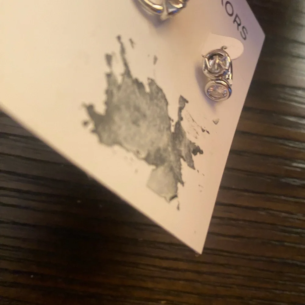 NEW Michael Kors small silver hoop earrings
